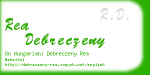 rea debreczeny business card